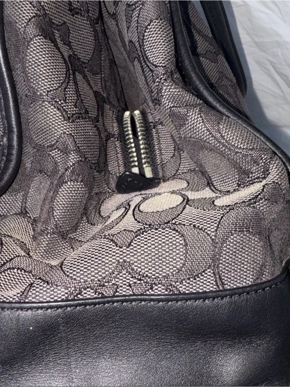 Coach Phoebe Black and Charcoal Shoulder Bag